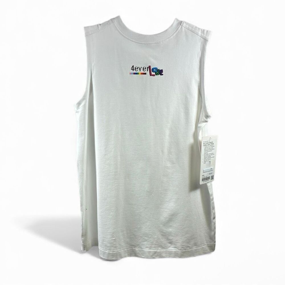 Lululemon NWT All Yours Organic Cotton Tank Pride in White Size XXS